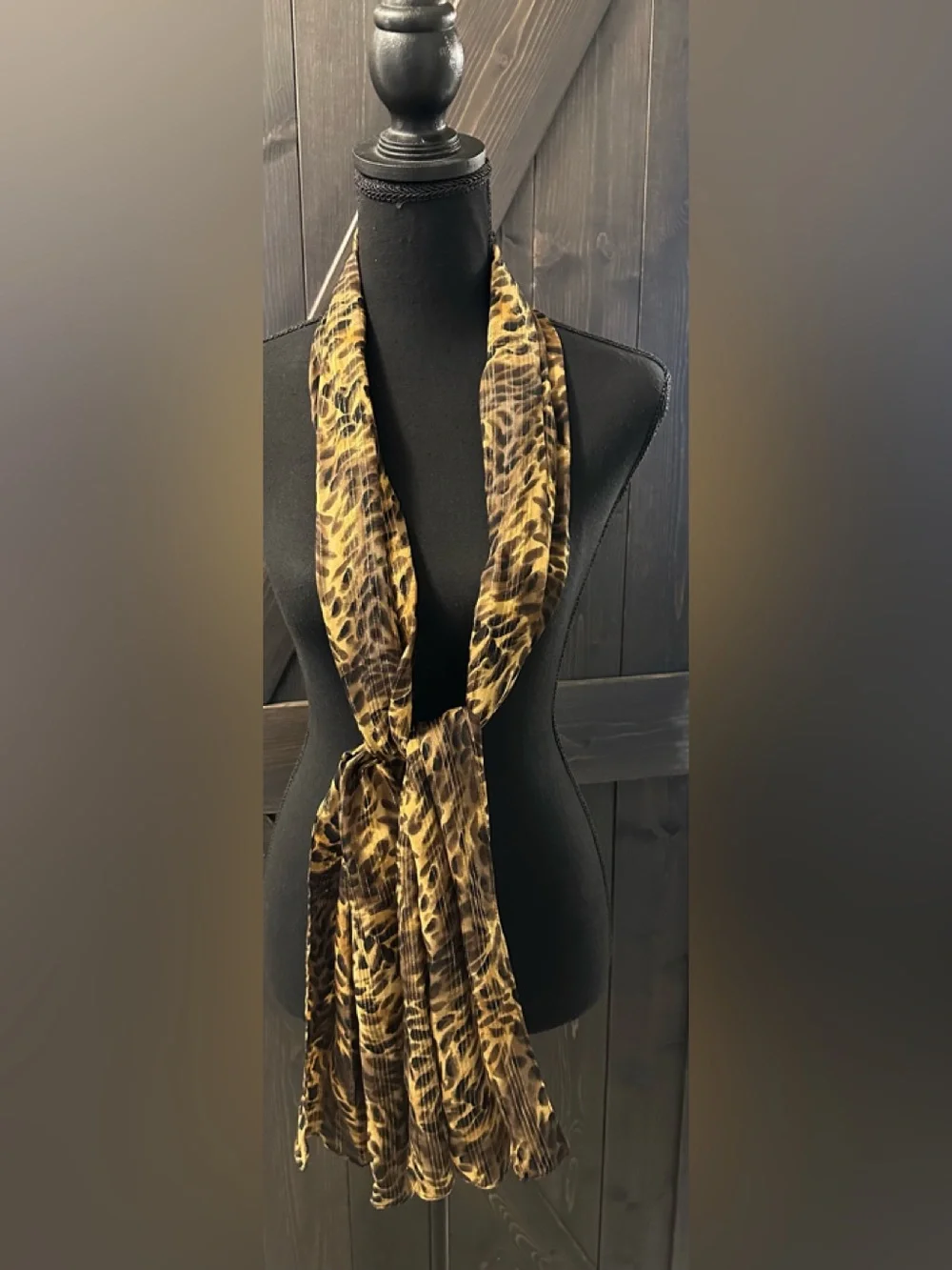 Leopard Print Women’s Scarf - Brown/Black